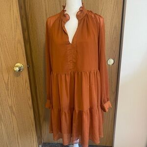 1. State Terracotta Long Sleeve Dress